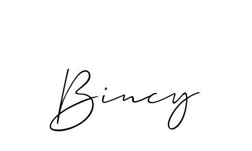 It looks lik you need a new signature style for name Bincy. Design unique handwritten (Allison_Script) signature with our free signature maker in just a few clicks. Bincy signature style 2 images and pictures png