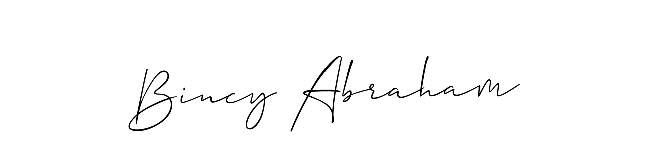 Also we have Bincy Abraham name is the best signature style. Create professional handwritten signature collection using Allison_Script autograph style. Bincy Abraham signature style 2 images and pictures png