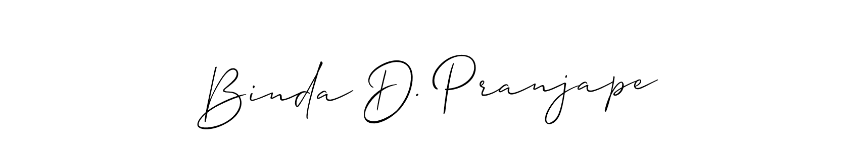 It looks lik you need a new signature style for name Binda D. Pranjape. Design unique handwritten (Allison_Script) signature with our free signature maker in just a few clicks. Binda D. Pranjape signature style 2 images and pictures png