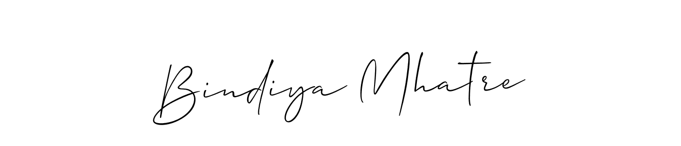 How to make Bindiya Mhatre signature? Allison_Script is a professional autograph style. Create handwritten signature for Bindiya Mhatre name. Bindiya Mhatre signature style 2 images and pictures png