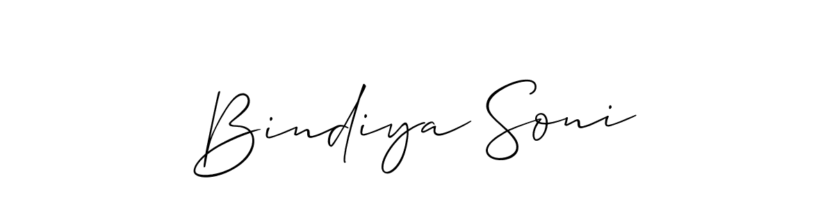 Allison_Script is a professional signature style that is perfect for those who want to add a touch of class to their signature. It is also a great choice for those who want to make their signature more unique. Get Bindiya Soni name to fancy signature for free. Bindiya Soni signature style 2 images and pictures png