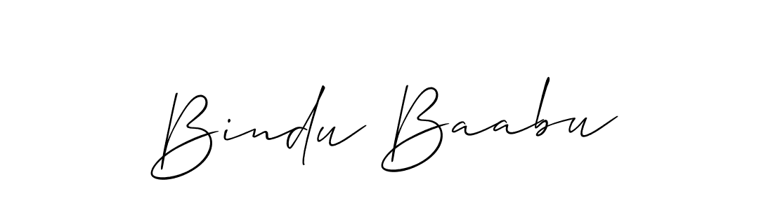 Create a beautiful signature design for name Bindu Baabu. With this signature (Allison_Script) fonts, you can make a handwritten signature for free. Bindu Baabu signature style 2 images and pictures png