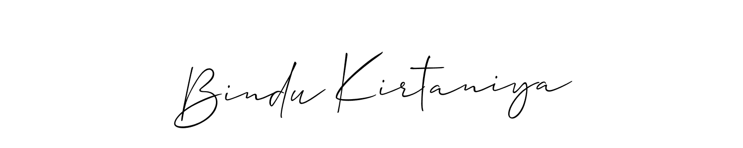 Also we have Bindu Kirtaniya name is the best signature style. Create professional handwritten signature collection using Allison_Script autograph style. Bindu Kirtaniya signature style 2 images and pictures png