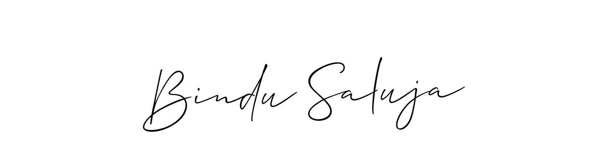 Bindu Saluja stylish signature style. Best Handwritten Sign (Allison_Script) for my name. Handwritten Signature Collection Ideas for my name Bindu Saluja. Bindu Saluja signature style 2 images and pictures png