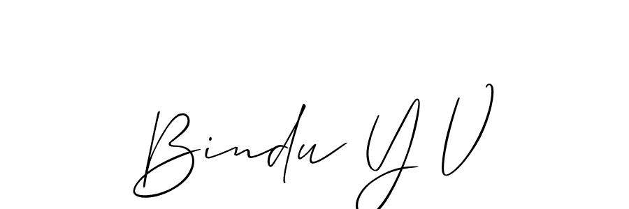 Use a signature maker to create a handwritten signature online. With this signature software, you can design (Allison_Script) your own signature for name Bindu Y V. Bindu Y V signature style 2 images and pictures png