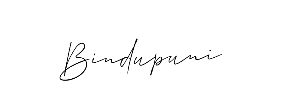 Make a beautiful signature design for name Bindupuni. With this signature (Allison_Script) style, you can create a handwritten signature for free. Bindupuni signature style 2 images and pictures png