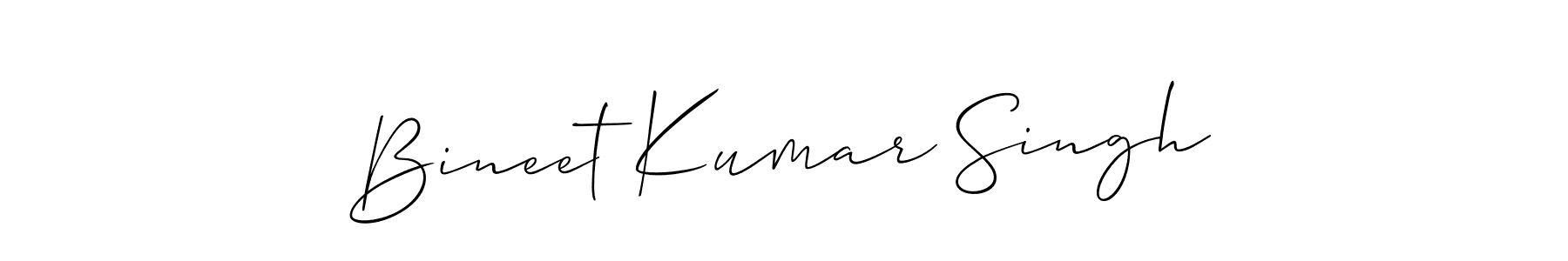 Design your own signature with our free online signature maker. With this signature software, you can create a handwritten (Allison_Script) signature for name Bineet Kumar Singh. Bineet Kumar Singh signature style 2 images and pictures png