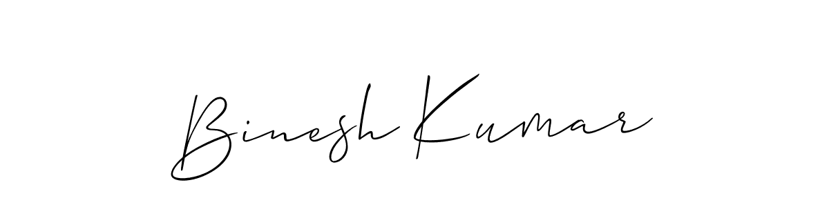 Make a beautiful signature design for name Binesh Kumar. With this signature (Allison_Script) style, you can create a handwritten signature for free. Binesh Kumar signature style 2 images and pictures png