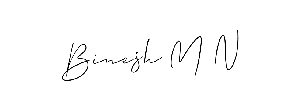 How to Draw Binesh M N signature style? Allison_Script is a latest design signature styles for name Binesh M N. Binesh M N signature style 2 images and pictures png