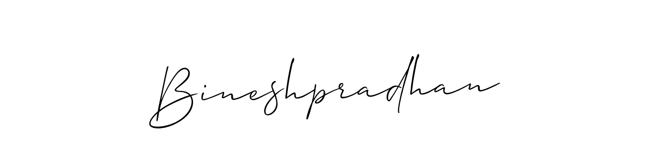 Use a signature maker to create a handwritten signature online. With this signature software, you can design (Allison_Script) your own signature for name Bineshpradhan. Bineshpradhan signature style 2 images and pictures png