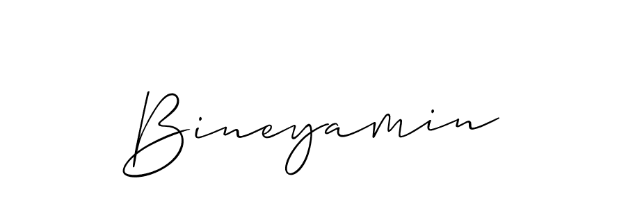 Design your own signature with our free online signature maker. With this signature software, you can create a handwritten (Allison_Script) signature for name Bineyamin. Bineyamin signature style 2 images and pictures png