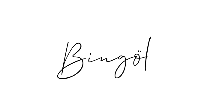 It looks lik you need a new signature style for name Bingöl. Design unique handwritten (Allison_Script) signature with our free signature maker in just a few clicks. Bingöl signature style 2 images and pictures png