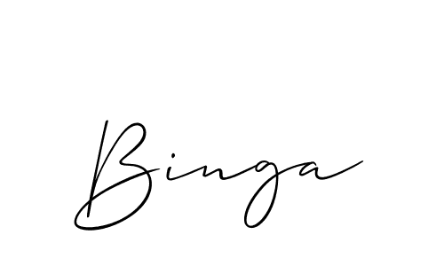 Create a beautiful signature design for name Binga. With this signature (Allison_Script) fonts, you can make a handwritten signature for free. Binga signature style 2 images and pictures png