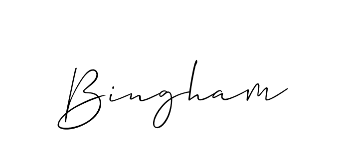 How to make Bingham signature? Allison_Script is a professional autograph style. Create handwritten signature for Bingham name. Bingham signature style 2 images and pictures png