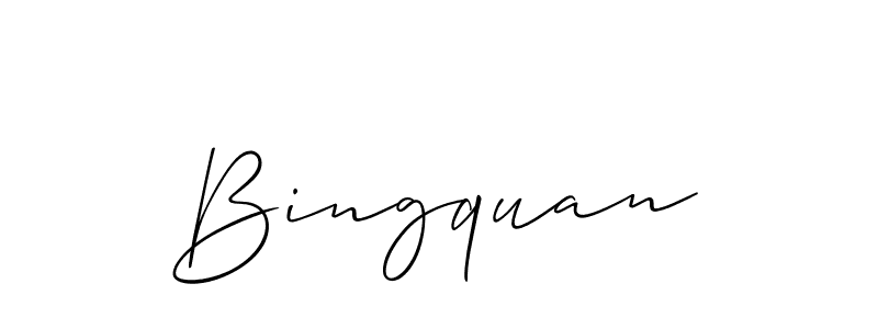 The best way (Allison_Script) to make a short signature is to pick only two or three words in your name. The name Bingquan include a total of six letters. For converting this name. Bingquan signature style 2 images and pictures png