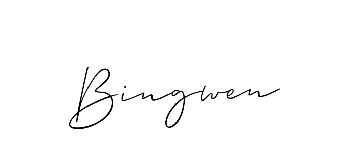 Allison_Script is a professional signature style that is perfect for those who want to add a touch of class to their signature. It is also a great choice for those who want to make their signature more unique. Get Bingwen name to fancy signature for free. Bingwen signature style 2 images and pictures png