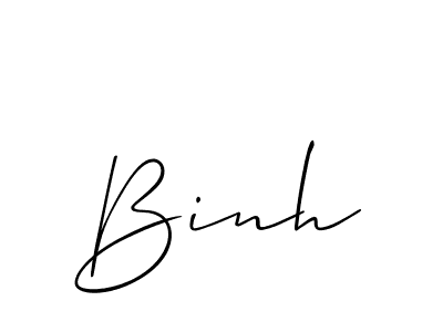 The best way (Allison_Script) to make a short signature is to pick only two or three words in your name. The name Binh include a total of six letters. For converting this name. Binh signature style 2 images and pictures png