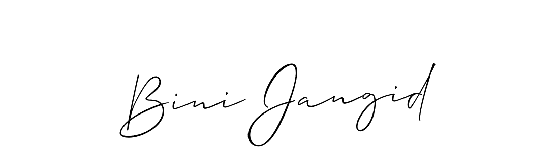 Also You can easily find your signature by using the search form. We will create Bini Jangid name handwritten signature images for you free of cost using Allison_Script sign style. Bini Jangid signature style 2 images and pictures png