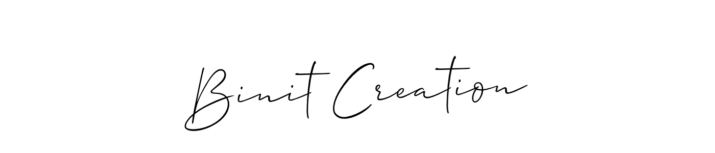 How to make Binit Creation signature? Allison_Script is a professional autograph style. Create handwritten signature for Binit Creation name. Binit Creation signature style 2 images and pictures png
