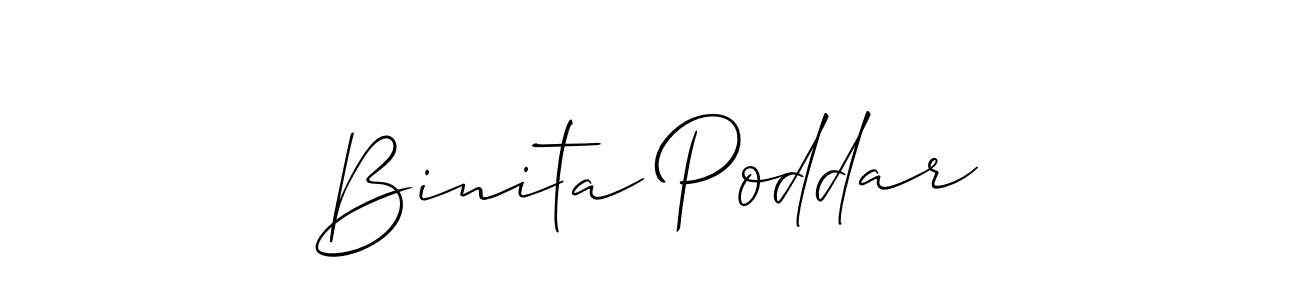 How to make Binita Poddar signature? Allison_Script is a professional autograph style. Create handwritten signature for Binita Poddar name. Binita Poddar signature style 2 images and pictures png