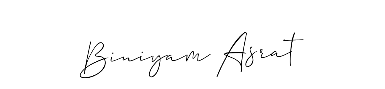 Design your own signature with our free online signature maker. With this signature software, you can create a handwritten (Allison_Script) signature for name Biniyam Asrat. Biniyam Asrat signature style 2 images and pictures png