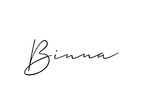 Create a beautiful signature design for name Binna. With this signature (Allison_Script) fonts, you can make a handwritten signature for free. Binna signature style 2 images and pictures png