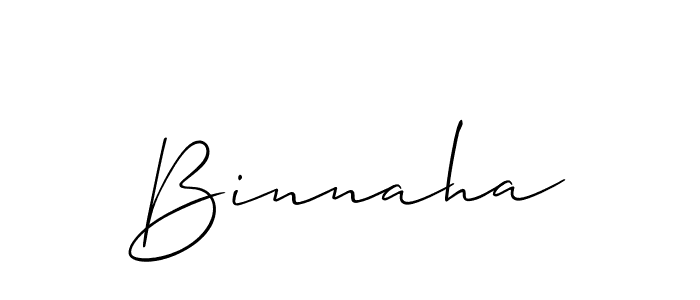 Make a beautiful signature design for name Binnaha. With this signature (Allison_Script) style, you can create a handwritten signature for free. Binnaha signature style 2 images and pictures png