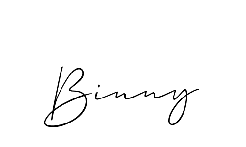 Design your own signature with our free online signature maker. With this signature software, you can create a handwritten (Allison_Script) signature for name Binny. Binny signature style 2 images and pictures png