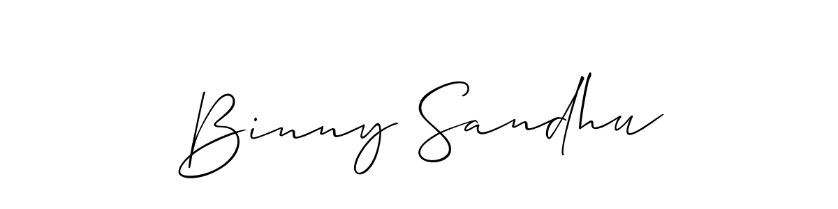 How to make Binny Sandhu signature? Allison_Script is a professional autograph style. Create handwritten signature for Binny Sandhu name. Binny Sandhu signature style 2 images and pictures png