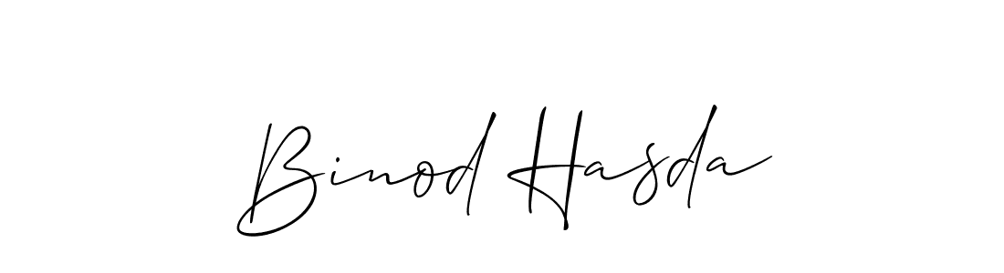 Make a beautiful signature design for name Binod Hasda. With this signature (Allison_Script) style, you can create a handwritten signature for free. Binod Hasda signature style 2 images and pictures png