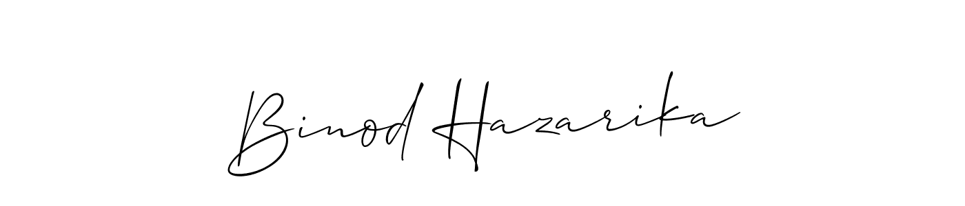 Create a beautiful signature design for name Binod Hazarika. With this signature (Allison_Script) fonts, you can make a handwritten signature for free. Binod Hazarika signature style 2 images and pictures png