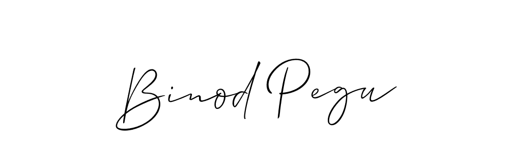 Binod Pegu stylish signature style. Best Handwritten Sign (Allison_Script) for my name. Handwritten Signature Collection Ideas for my name Binod Pegu. Binod Pegu signature style 2 images and pictures png