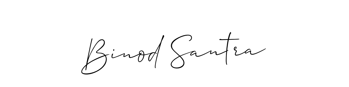 The best way (Allison_Script) to make a short signature is to pick only two or three words in your name. The name Binod Santra include a total of six letters. For converting this name. Binod Santra signature style 2 images and pictures png