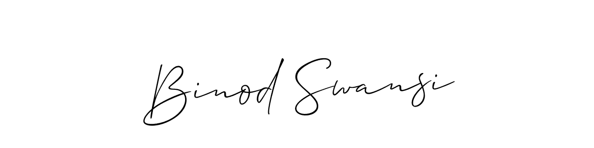 Use a signature maker to create a handwritten signature online. With this signature software, you can design (Allison_Script) your own signature for name Binod Swansi. Binod Swansi signature style 2 images and pictures png