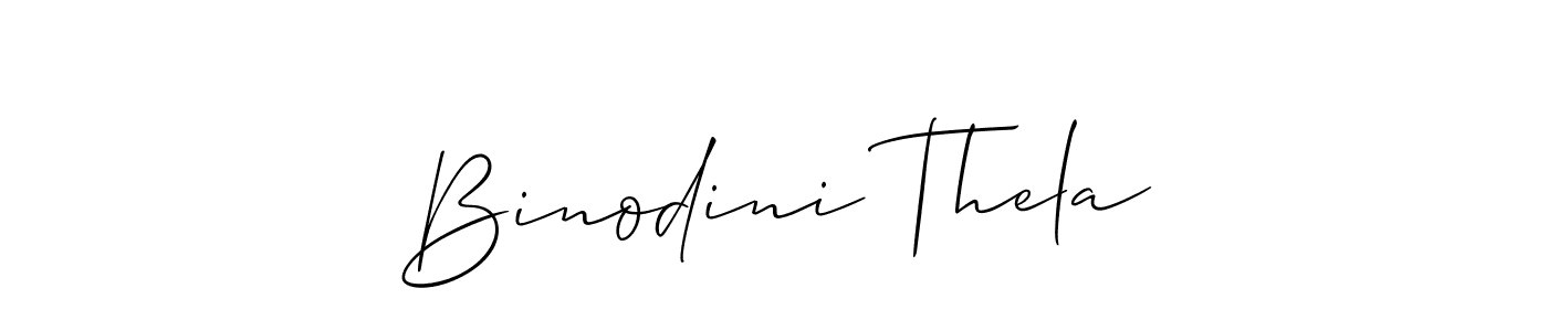 if you are searching for the best signature style for your name Binodini Thela. so please give up your signature search. here we have designed multiple signature styles  using Allison_Script. Binodini Thela signature style 2 images and pictures png