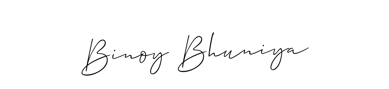 Make a beautiful signature design for name Binoy Bhuniya. With this signature (Allison_Script) style, you can create a handwritten signature for free. Binoy Bhuniya signature style 2 images and pictures png