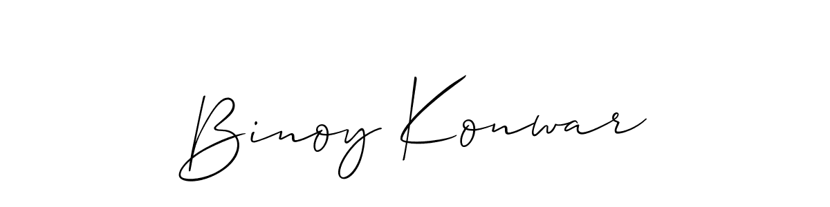 Create a beautiful signature design for name Binoy Konwar. With this signature (Allison_Script) fonts, you can make a handwritten signature for free. Binoy Konwar signature style 2 images and pictures png