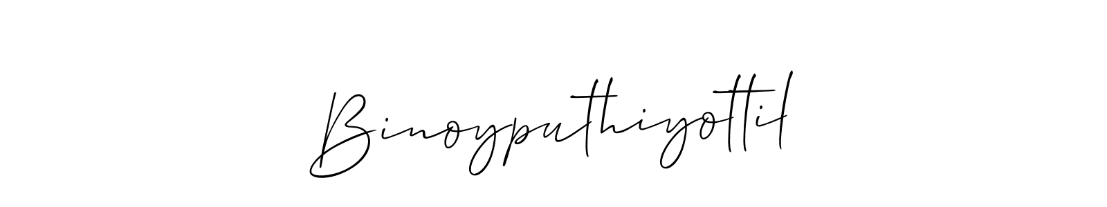 It looks lik you need a new signature style for name Binoyputhiyottil. Design unique handwritten (Allison_Script) signature with our free signature maker in just a few clicks. Binoyputhiyottil signature style 2 images and pictures png