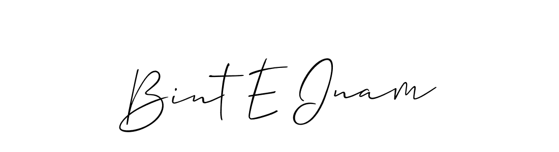 How to Draw Bint E Inam signature style? Allison_Script is a latest design signature styles for name Bint E Inam. Bint E Inam signature style 2 images and pictures png