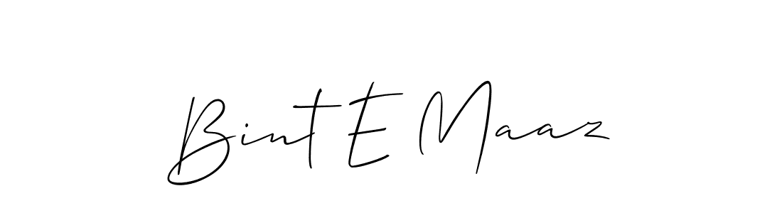 It looks lik you need a new signature style for name Bint E Maaz. Design unique handwritten (Allison_Script) signature with our free signature maker in just a few clicks. Bint E Maaz signature style 2 images and pictures png