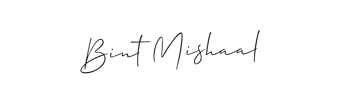 Also we have Bint Mishaal name is the best signature style. Create professional handwritten signature collection using Allison_Script autograph style. Bint Mishaal signature style 2 images and pictures png