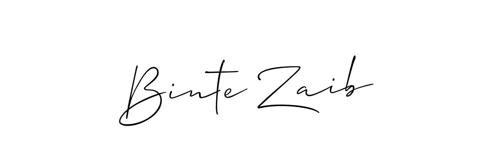 Design your own signature with our free online signature maker. With this signature software, you can create a handwritten (Allison_Script) signature for name Binte Zaib. Binte Zaib signature style 2 images and pictures png