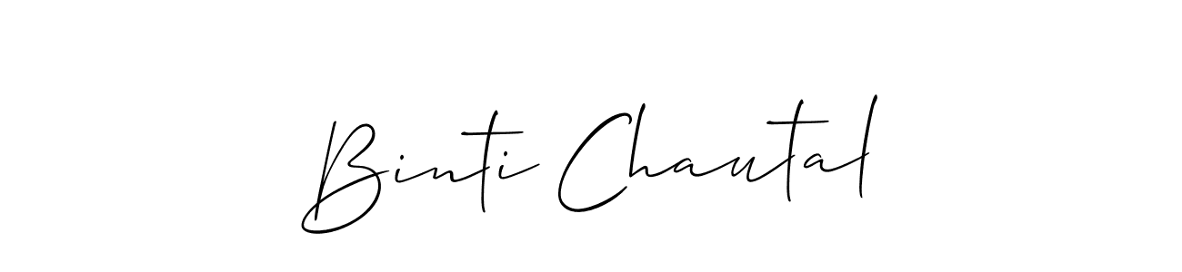 Make a beautiful signature design for name Binti Chautal. Use this online signature maker to create a handwritten signature for free. Binti Chautal signature style 2 images and pictures png