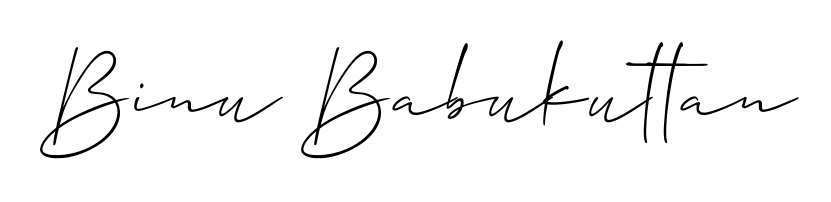 Discover how Binu Babukuttan looks in an executive cursive font (Allison_Script). Perfect for legal documents, invoices, and certificates. Binu Babukuttan signature style 2 images and pictures png