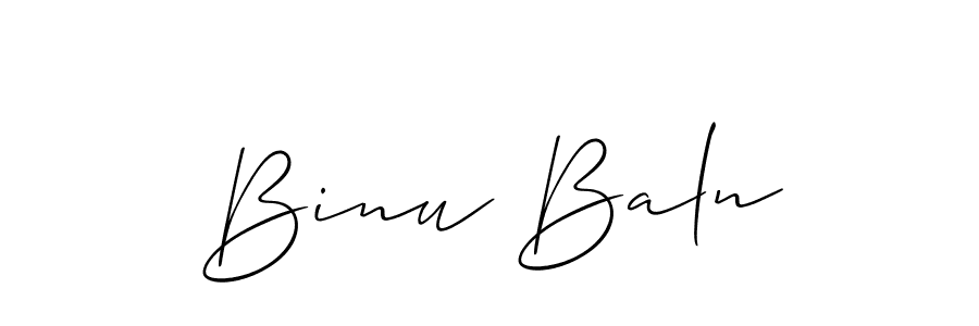 The best way (Allison_Script) to make a short signature is to pick only two or three words in your name. The name Binu Baln include a total of six letters. For converting this name. Binu Baln signature style 2 images and pictures png