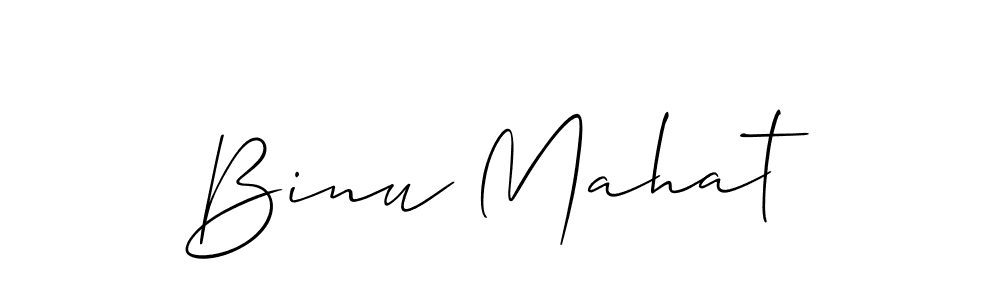 It looks lik you need a new signature style for name Binu Mahat. Design unique handwritten (Allison_Script) signature with our free signature maker in just a few clicks. Binu Mahat signature style 2 images and pictures png