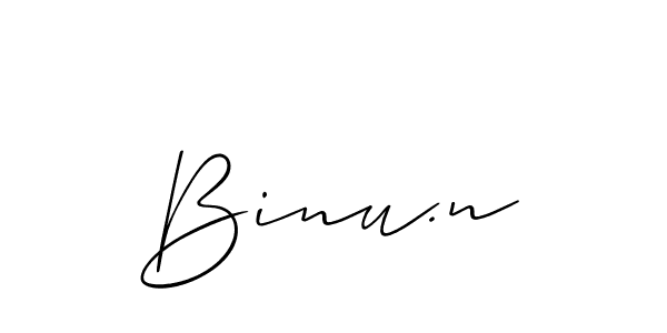 The best way (Allison_Script) to make a short signature is to pick only two or three words in your name. The name Binu.n include a total of six letters. For converting this name. Binu.n signature style 2 images and pictures png