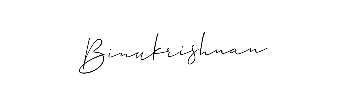 Make a beautiful signature design for name Binukrishnan. With this signature (Allison_Script) style, you can create a handwritten signature for free. Binukrishnan signature style 2 images and pictures png