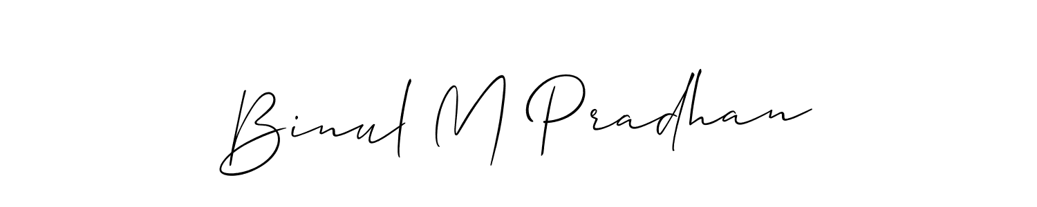 Also we have Binul M Pradhan name is the best signature style. Create professional handwritten signature collection using Allison_Script autograph style. Binul M Pradhan signature style 2 images and pictures png