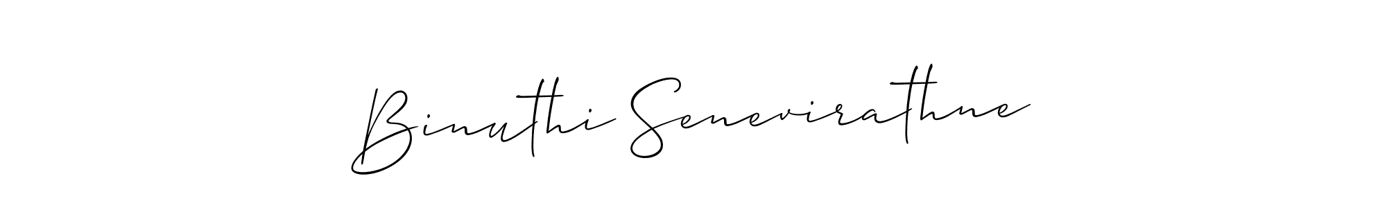 Use a signature maker to create a handwritten signature online. With this signature software, you can design (Allison_Script) your own signature for name Binuthi Senevirathne. Binuthi Senevirathne signature style 2 images and pictures png